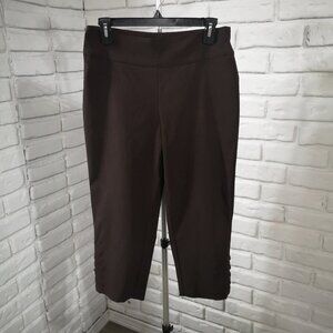 Denver Hayes Ladies Size 6 Dark Brown Pull On Style Capri Pants